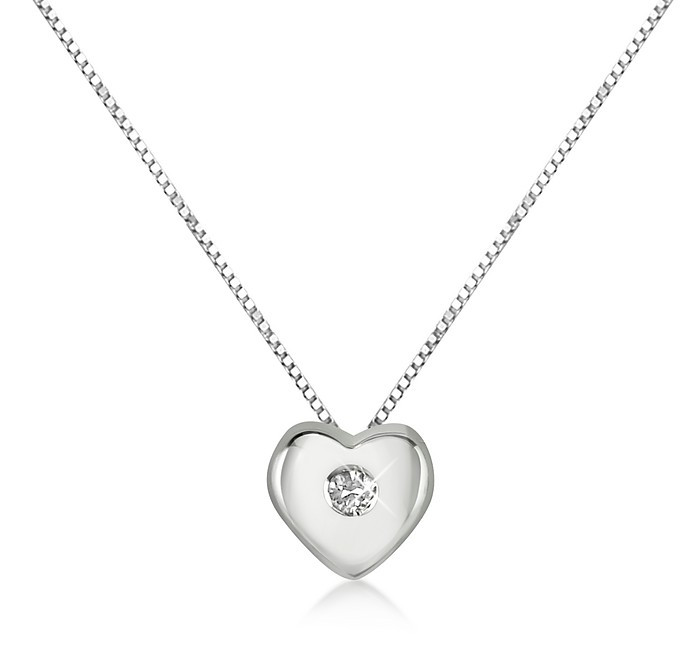 0.15 ct Diamond Heart 18K Gold Necklace - Forzieri