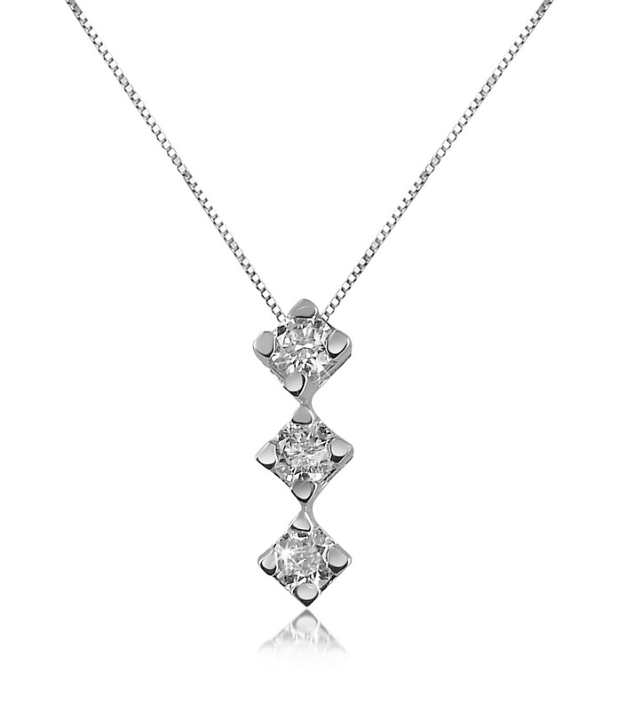 0.12 ct Diamond Drop 18K Gold Necklace - Forzieri