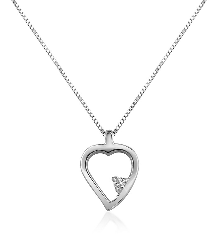 0.015 ct Diamond Heart 18K Gold Necklace - Forzieri