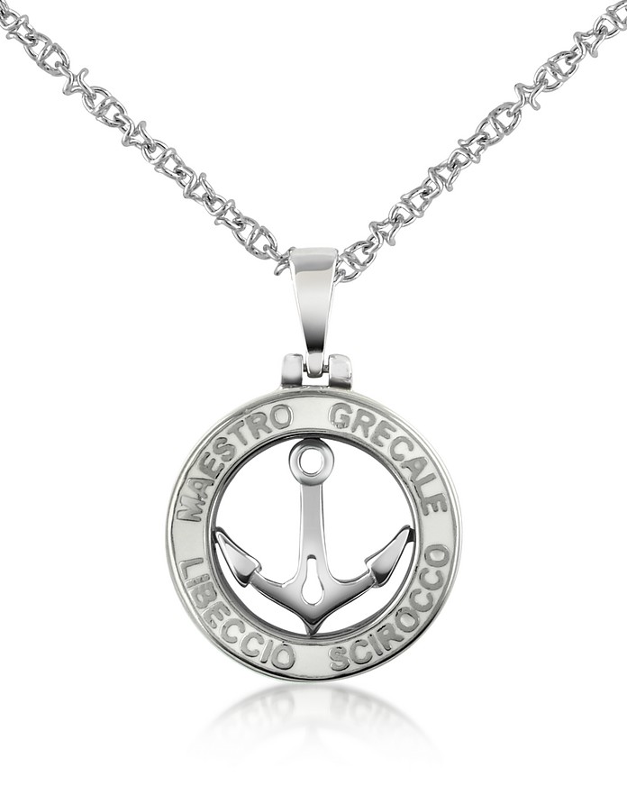Stainless Steel Anchor Pendant Necklace - Forzieri