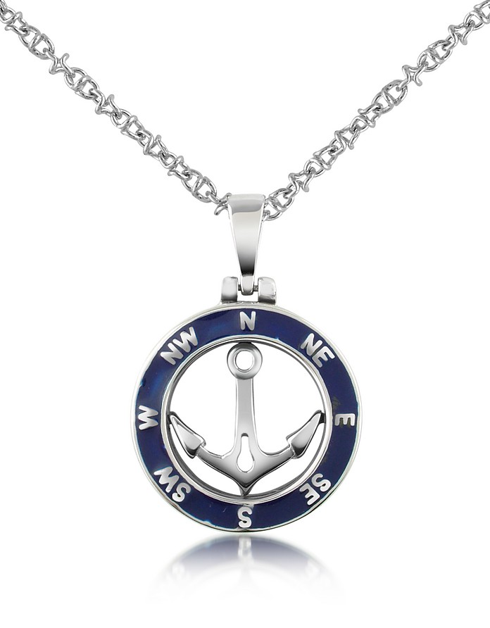 Stainless Steel Anchor Pendant Necklace - Forzieri