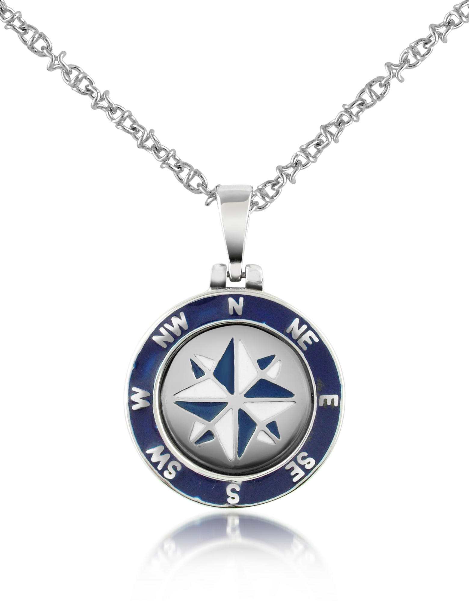 Forzieri Stainless Steel Windrose Pendant Necklace at FORZIERI Canada