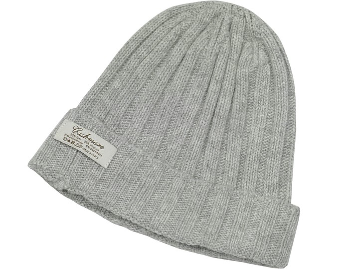 Cashmere & Wool Blend Rib Knit Beanie Hat - Forzieri