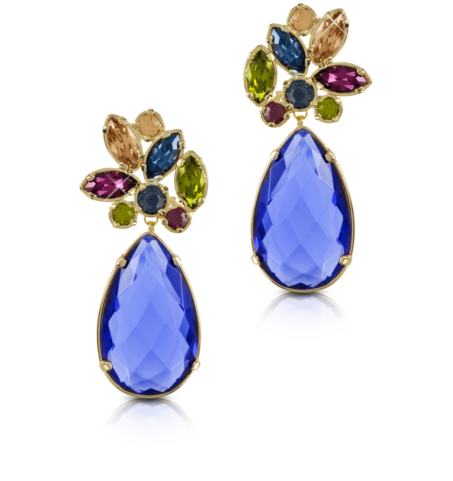 Forzieri Blue Crystal Drop Earrings at FORZIERI Canada
