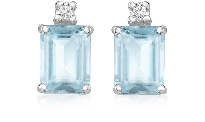 Aquamarine and Diamond 18K Gold Earrings - Incanto Royale