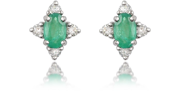 Emerald and Diamond 18K Gold Earrings - Incanto Royale