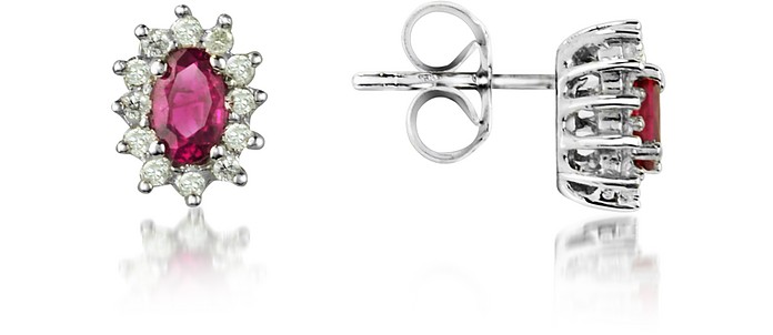 Ruby and Diamond 18K Gold Earrings - Incanto Royale