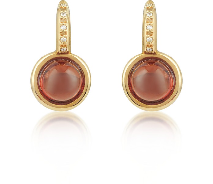 Garnet and Diamond 18K Rose Gold Earrings - Mia & Beverly