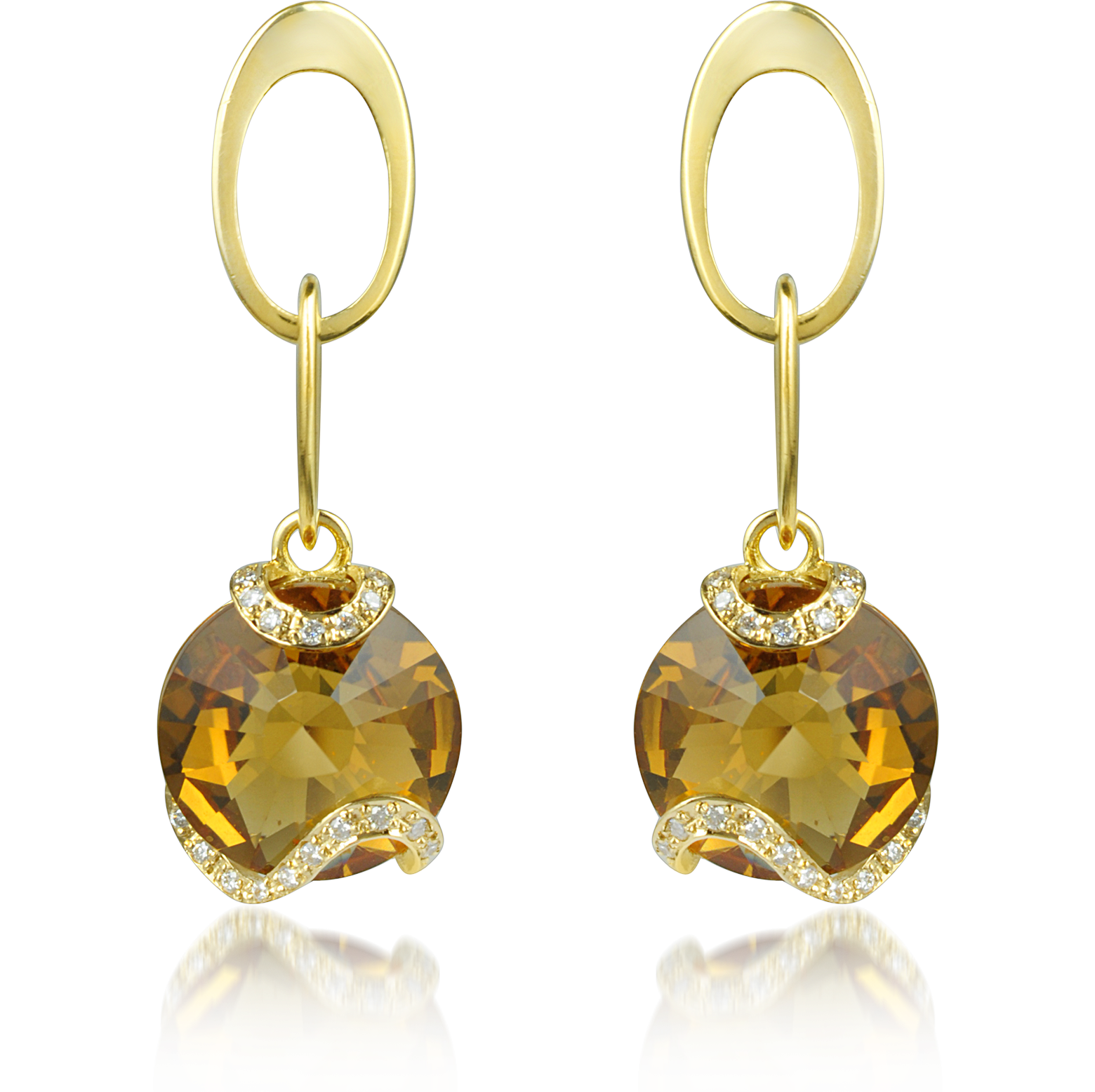 Incanto Royale Citrine and Diamond 18K Gold Earrings at FORZIERI