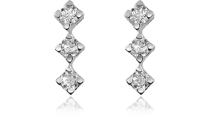 0.24 ct Diamond Drop 18K Gold Earrings - Forzieri