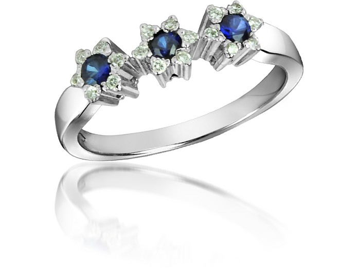 Sapphire and Diamond 18K Gold Ring - Incanto Royale
