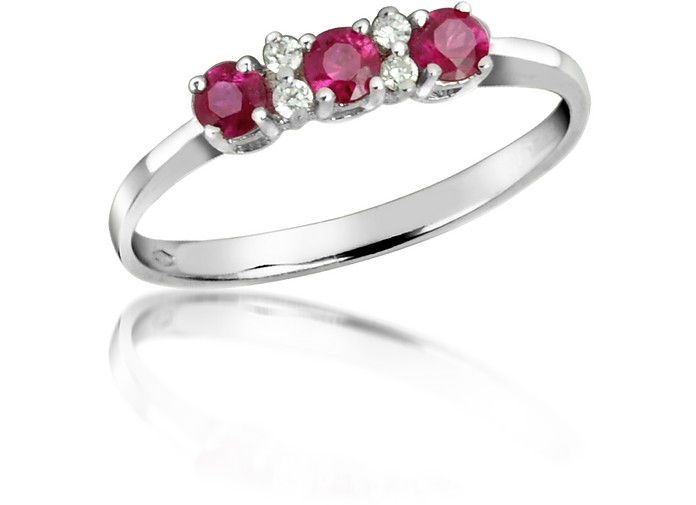 Ruby and Diamond 18K Gold Ring - Incanto Royale