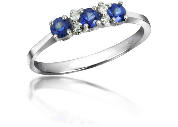 Sapphires and Diamond 18K Gold Ring - Incanto Royale