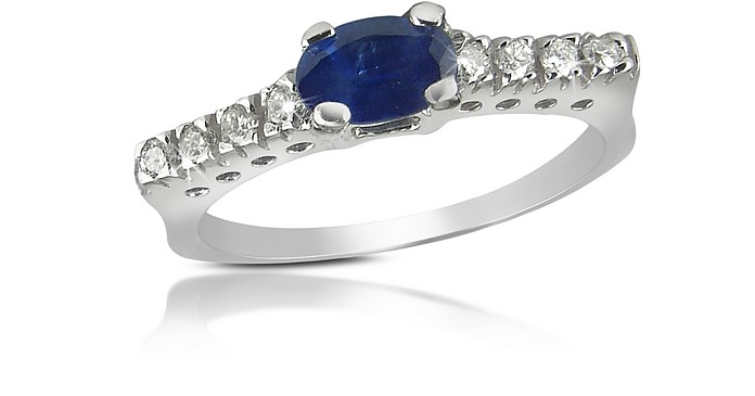 Sapphire and Diamond 18K Gold Ring - Incanto Royale