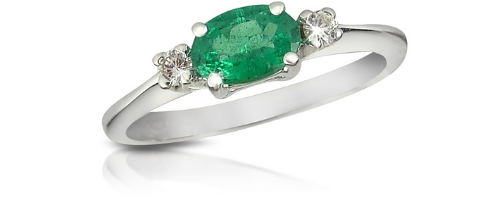 Emerald and Diamond 18K Gold Ring - Incanto Royale