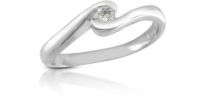 0.06 ct Diamond 18K Gold Solitaire Ring - Forzieri