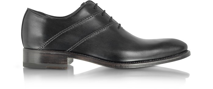 Chaussure Oxford faits-main en cuir italien noir - Forzieri