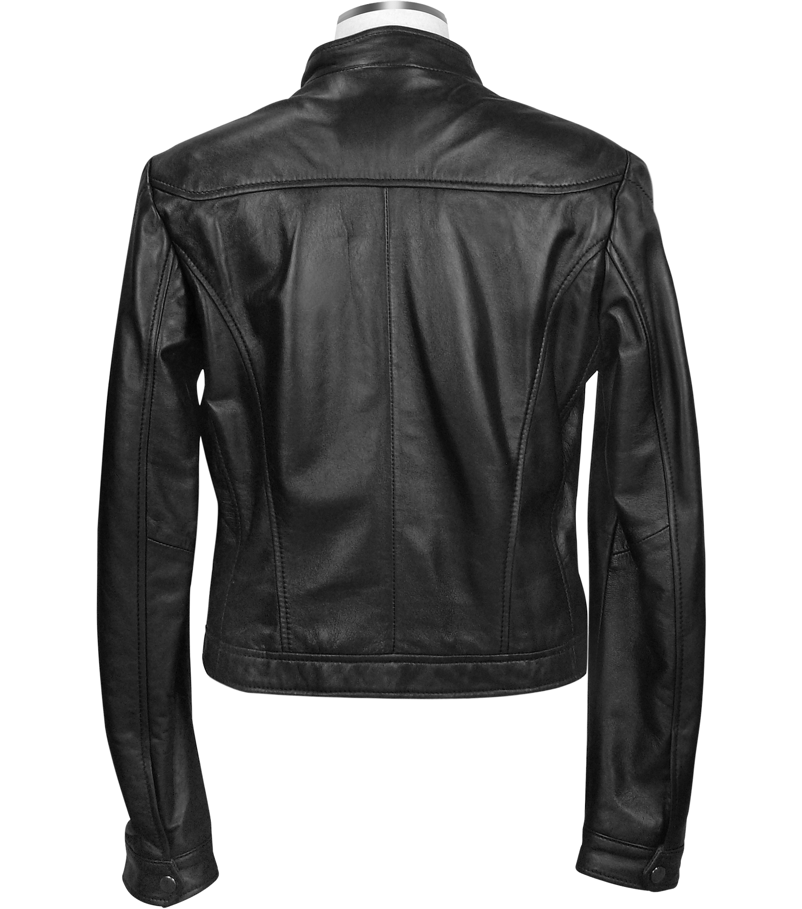 Forzieri Black Genuine Leather Motorcycle Zip Jacket 4 (USA) - 40 (IT ...