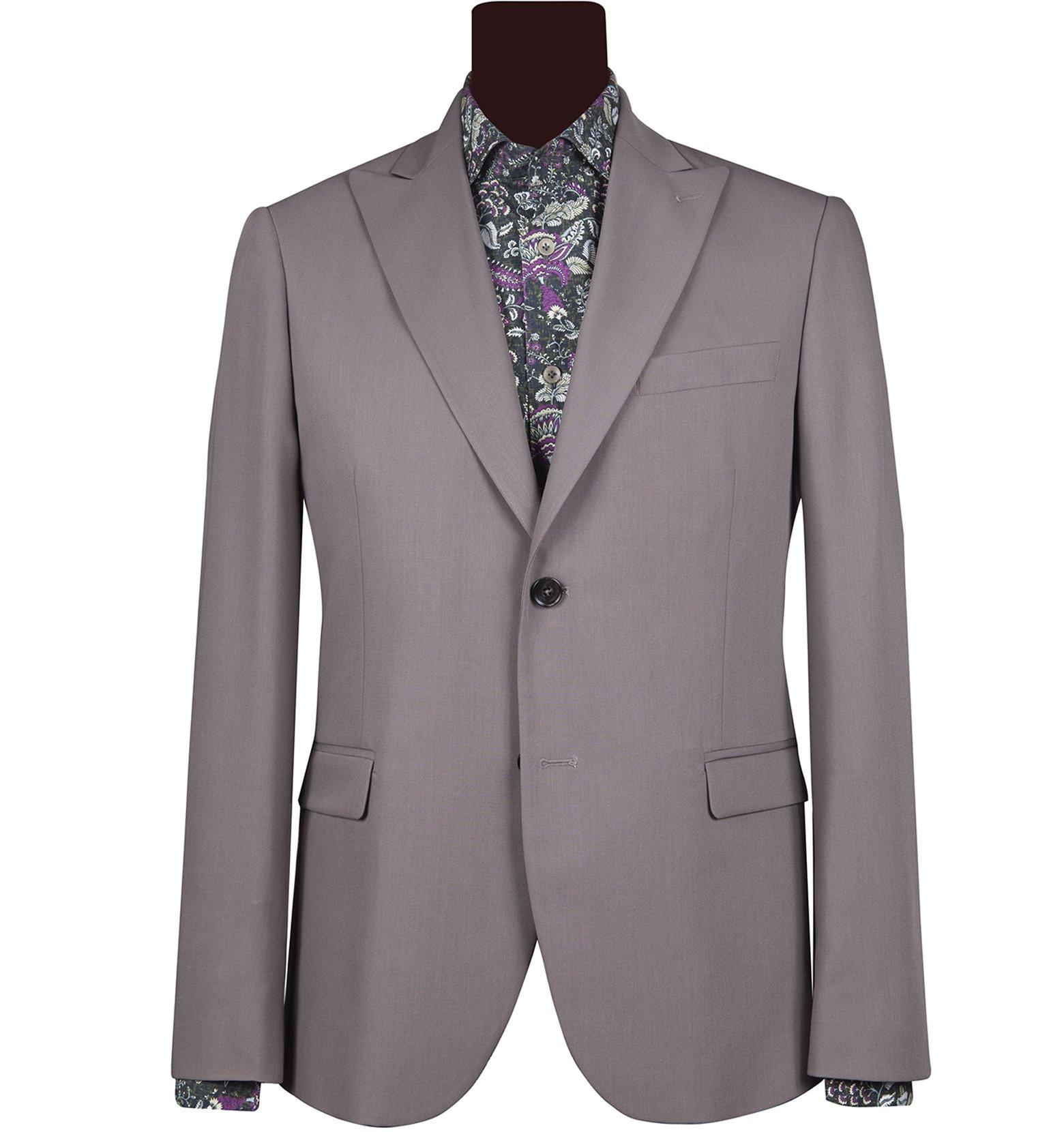 Forzieri Men's Wide Peak Single Breasted Sand Suit 46 IT at FORZIERI Canada