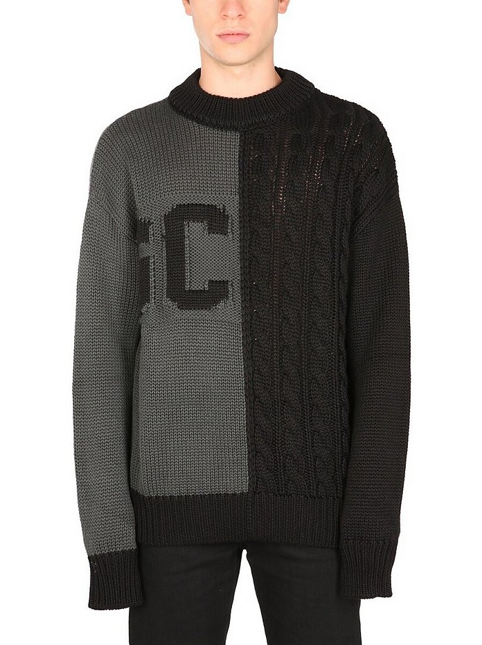 Sweater With Logo Inlay - GCDS