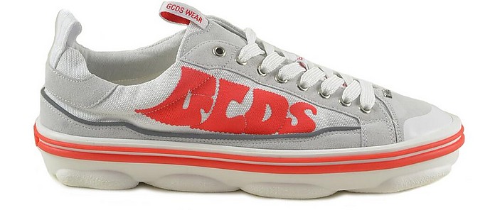 Men's White & Red Sneakers - GCDS