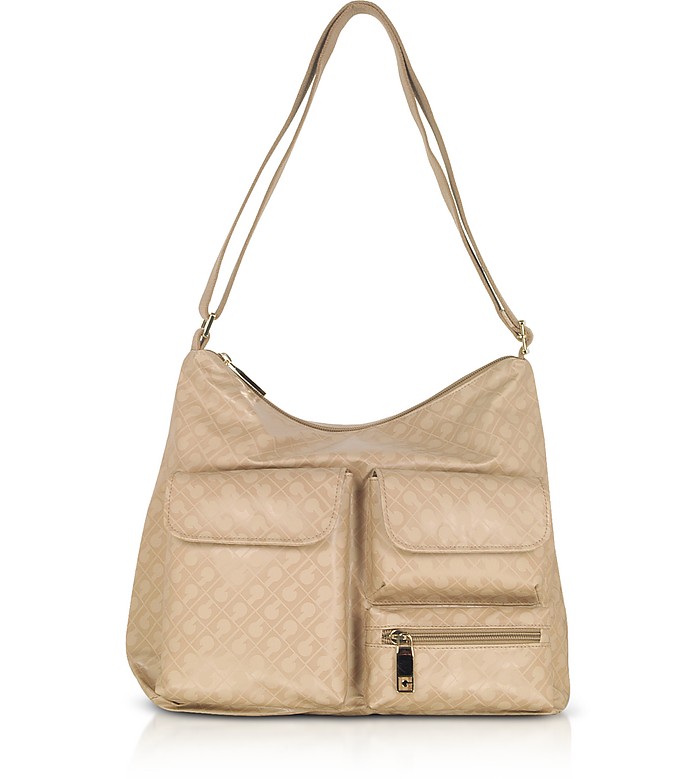 Signature Fabric Softy Shoulder Bag w/Front Pockets - Gherardini