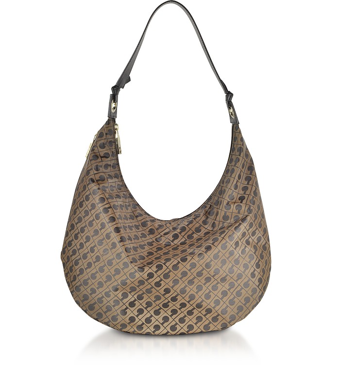 Signature Coated Canvas and Leather Softy Shoulder Bag - Gherardini