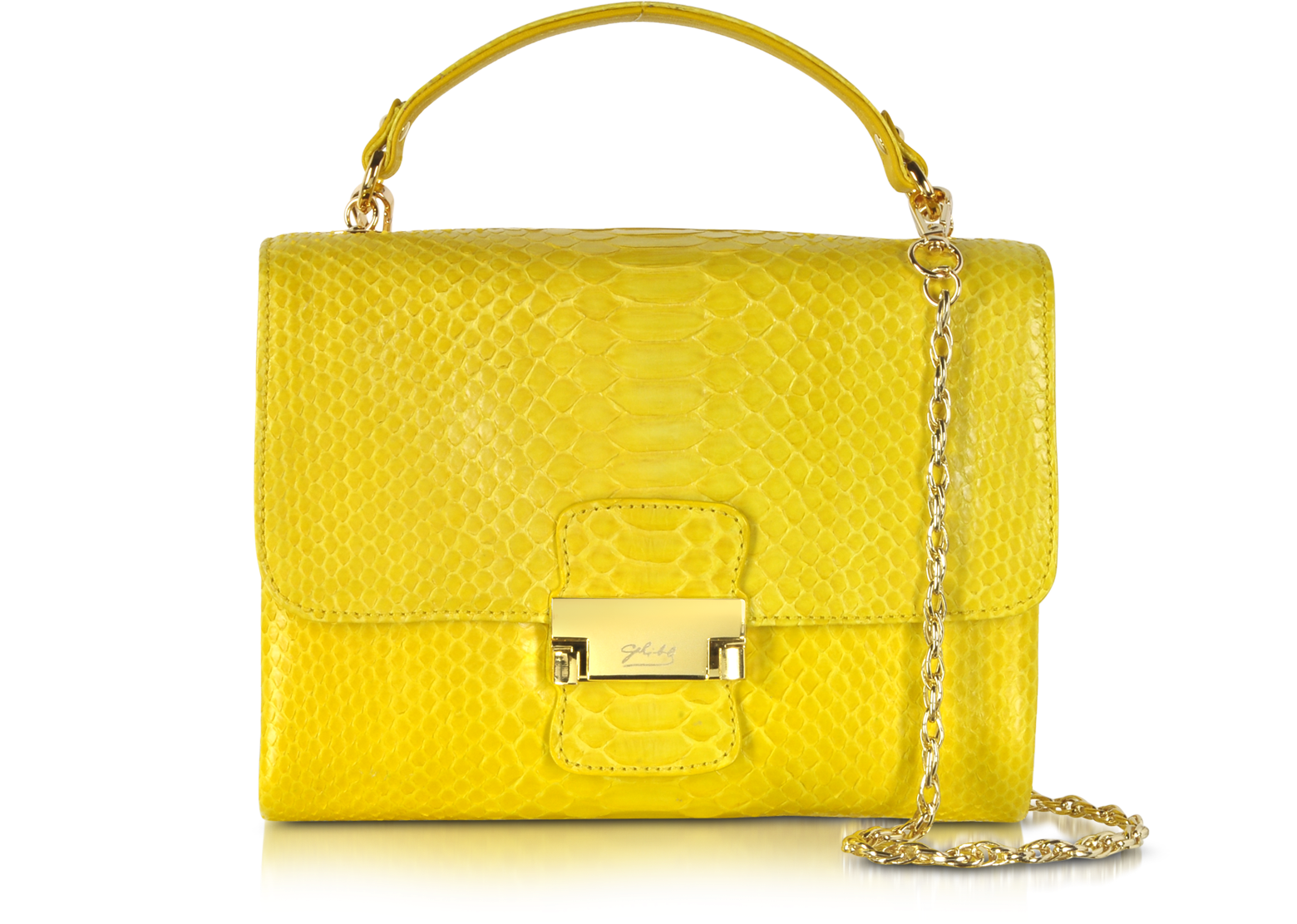 Ghibli Yellow Python Mini Shoulder Bag at FORZIERI