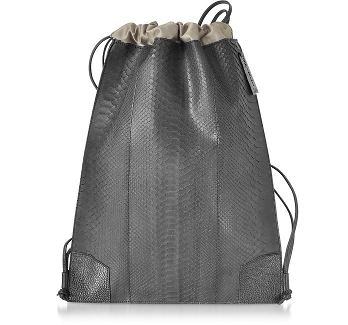Python and Calf Leather Backpack - Ghibli