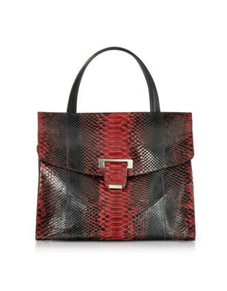 Ghibli Jeweled Python Leather Top Handle Satchel Bag at FORZIERI