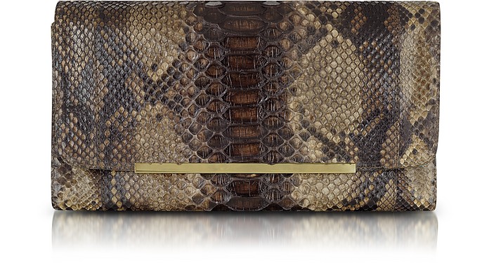 Reversible Green and Brown Python Clutch - Ghibli