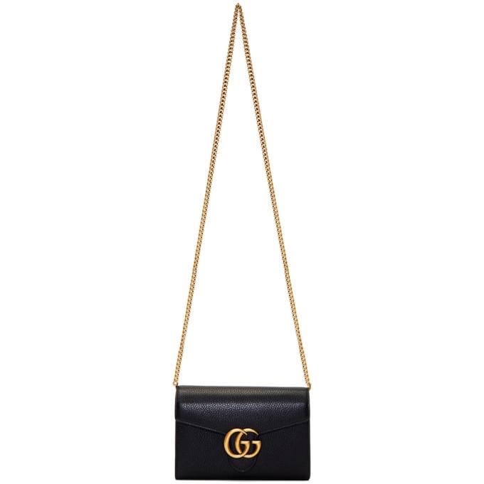 Gucci Black GG Marmont Cellarius Wallet 