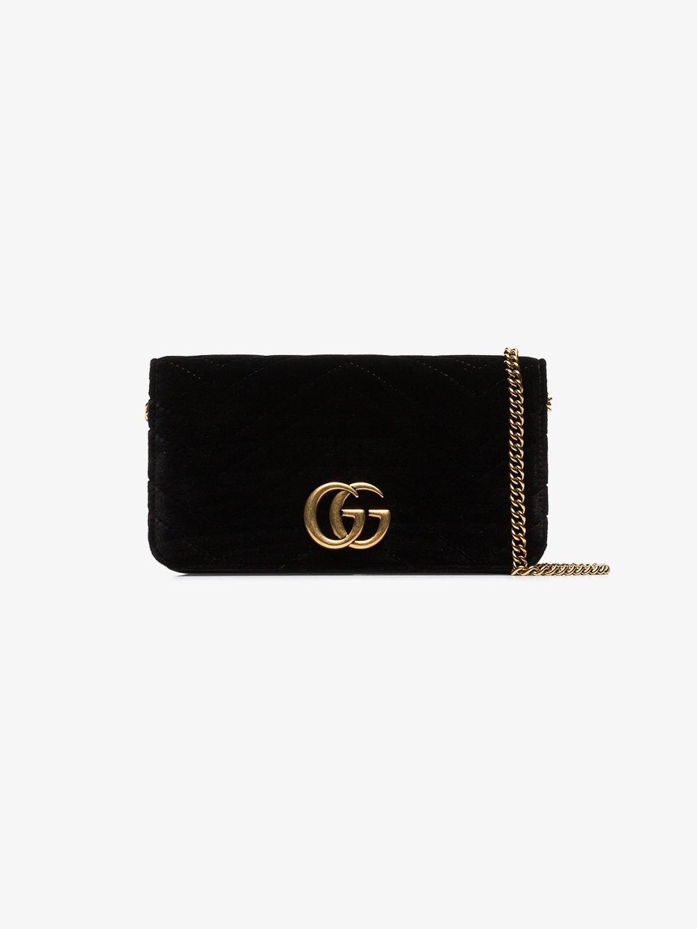 Marmont velvet clutch bag Gucci Black in Velvet - 35614678
