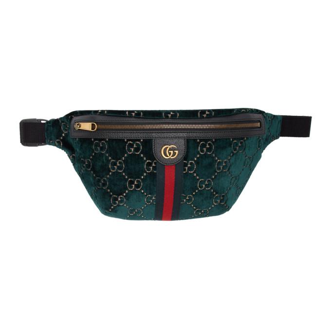 Gucci Blue GG Velvet Belt Bag at FORZIERI