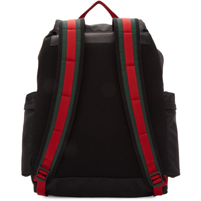 gucci backpack black green red