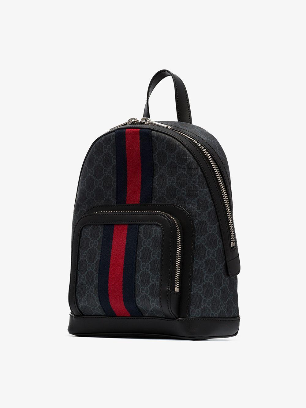 gucci backpack black with stripe