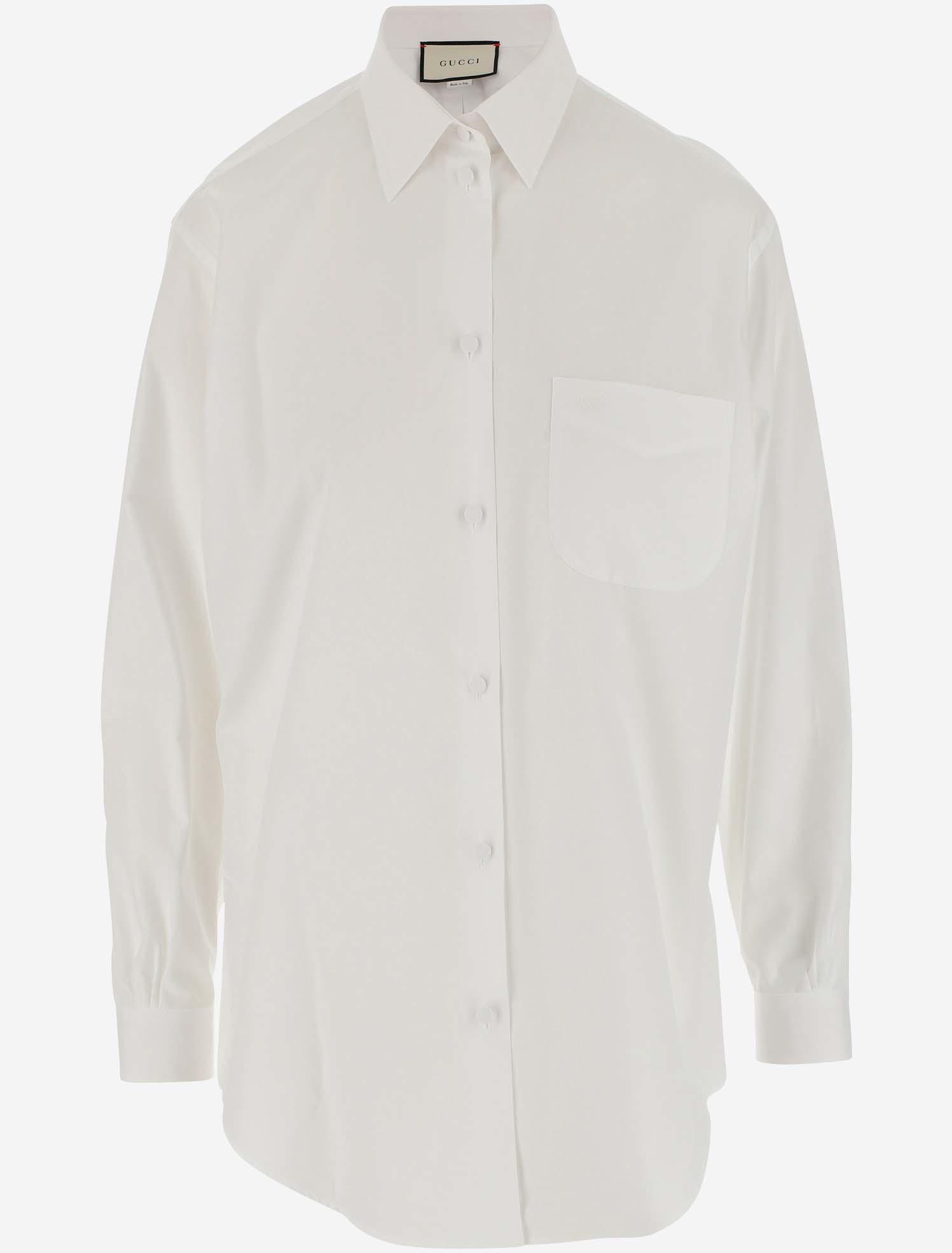 White Oversized cotton-poplin shirt, Gucci