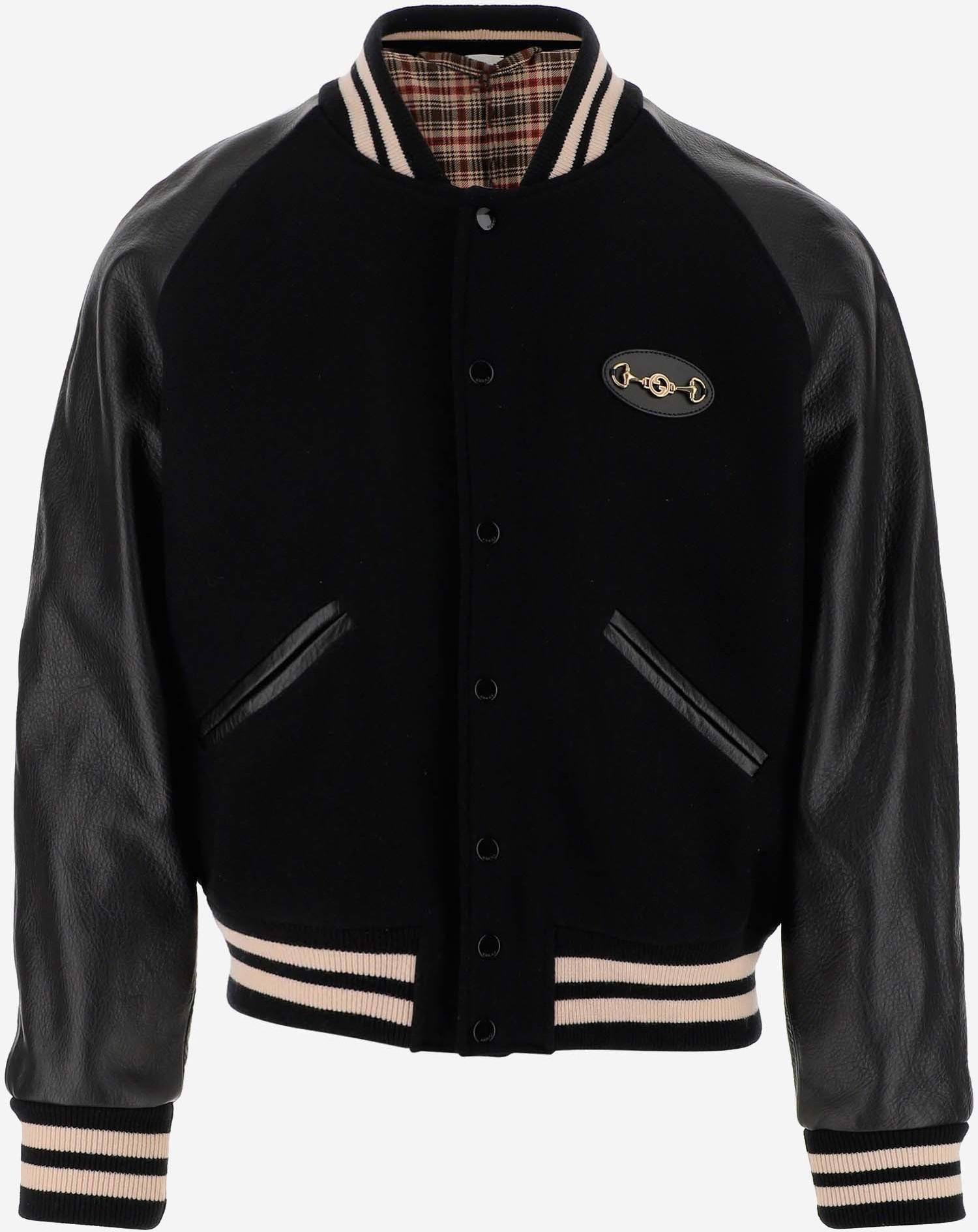 Leather Blouson Jacket in Black - Gucci