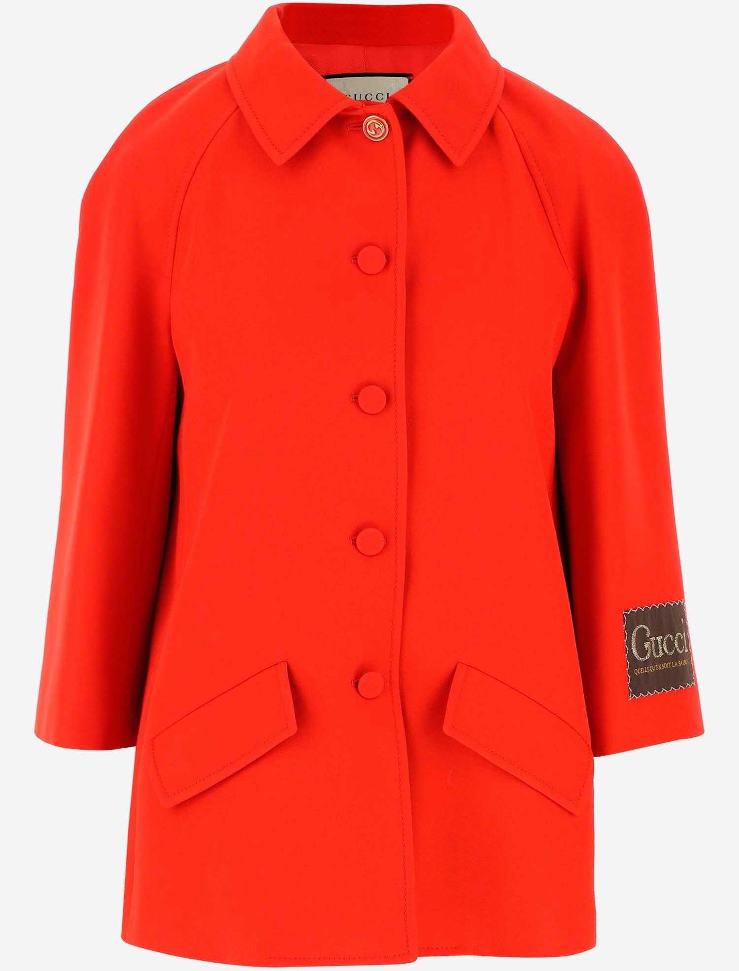 Gucci 44 Red Wool and Silk Women's Coat 