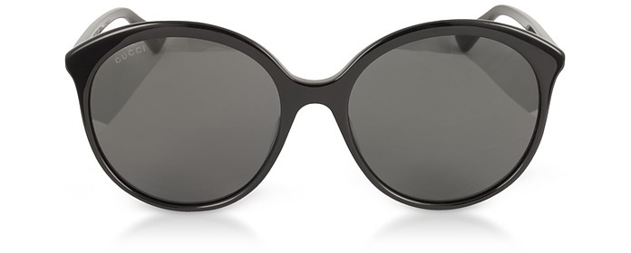 GG0257S Specialized Fit - Черные Круглые Солнечные Очки в Оправе из Ацетата - Gucci