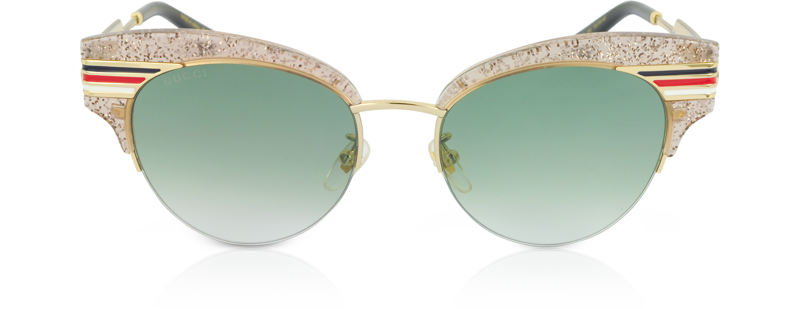 gucci cat eye glitter acetate sunglasses