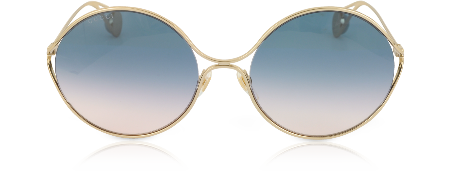 round frame metal gucci sunglasses