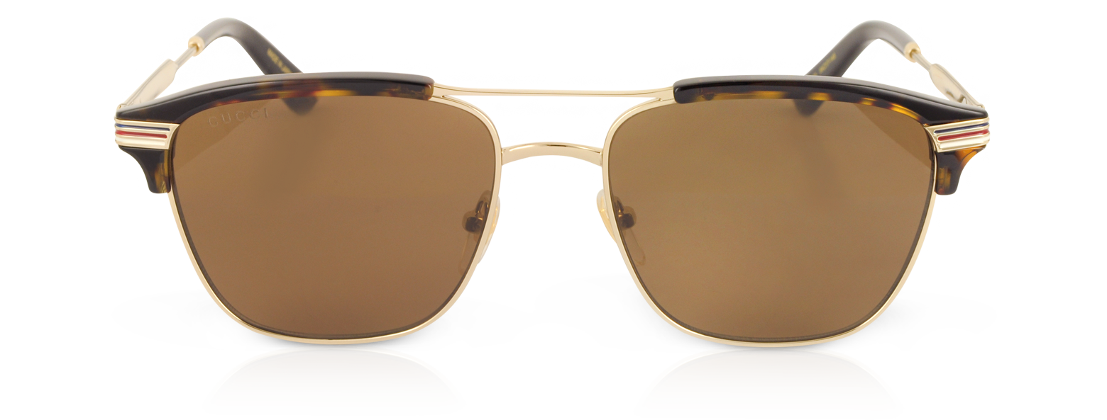 gucci square frame metal sunglasses