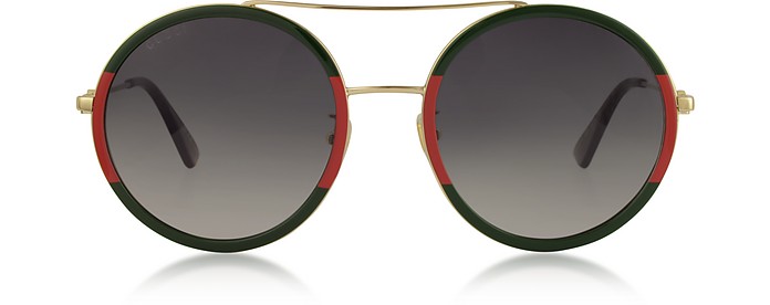 Round-frame Metal Sunglasses - Gucci