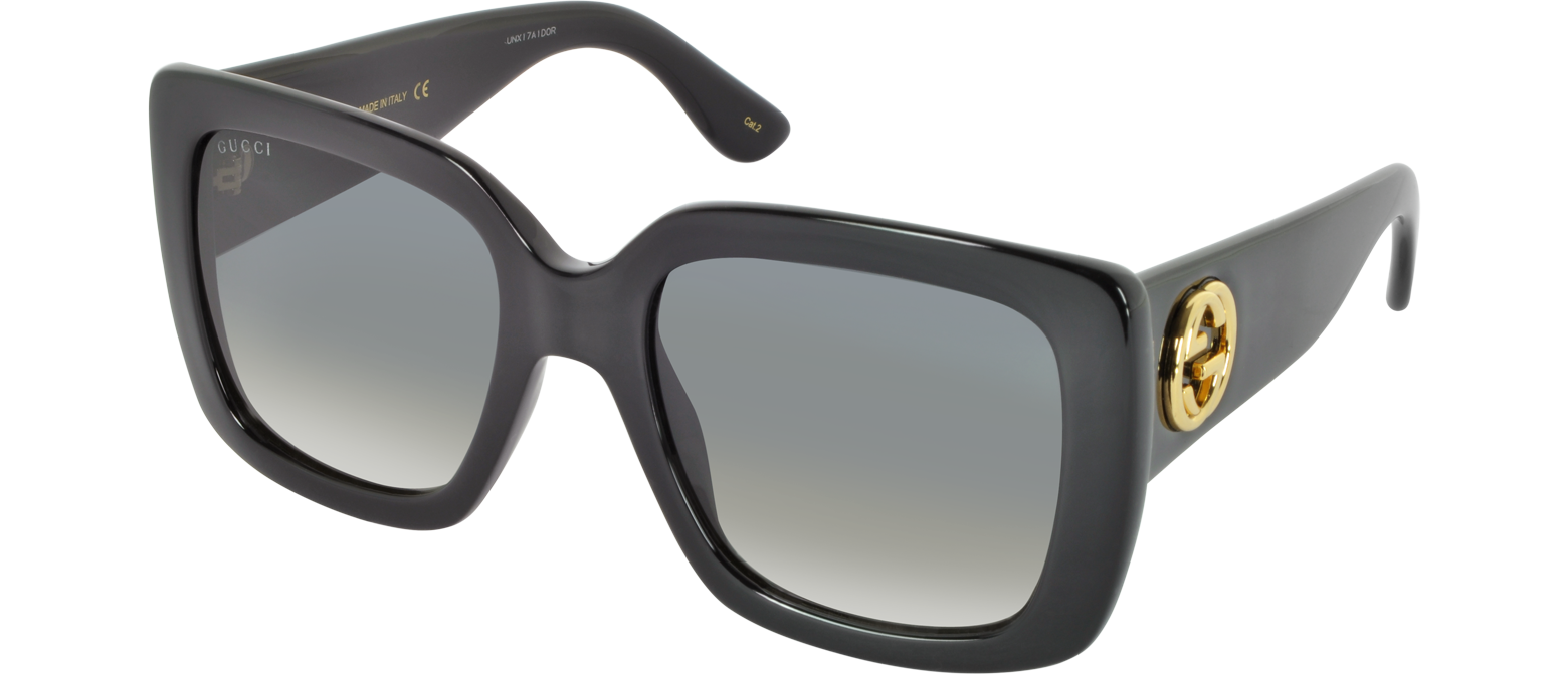 Gucci Black/Gray Black Oversized Square Frame Women's Sunglasses at ...