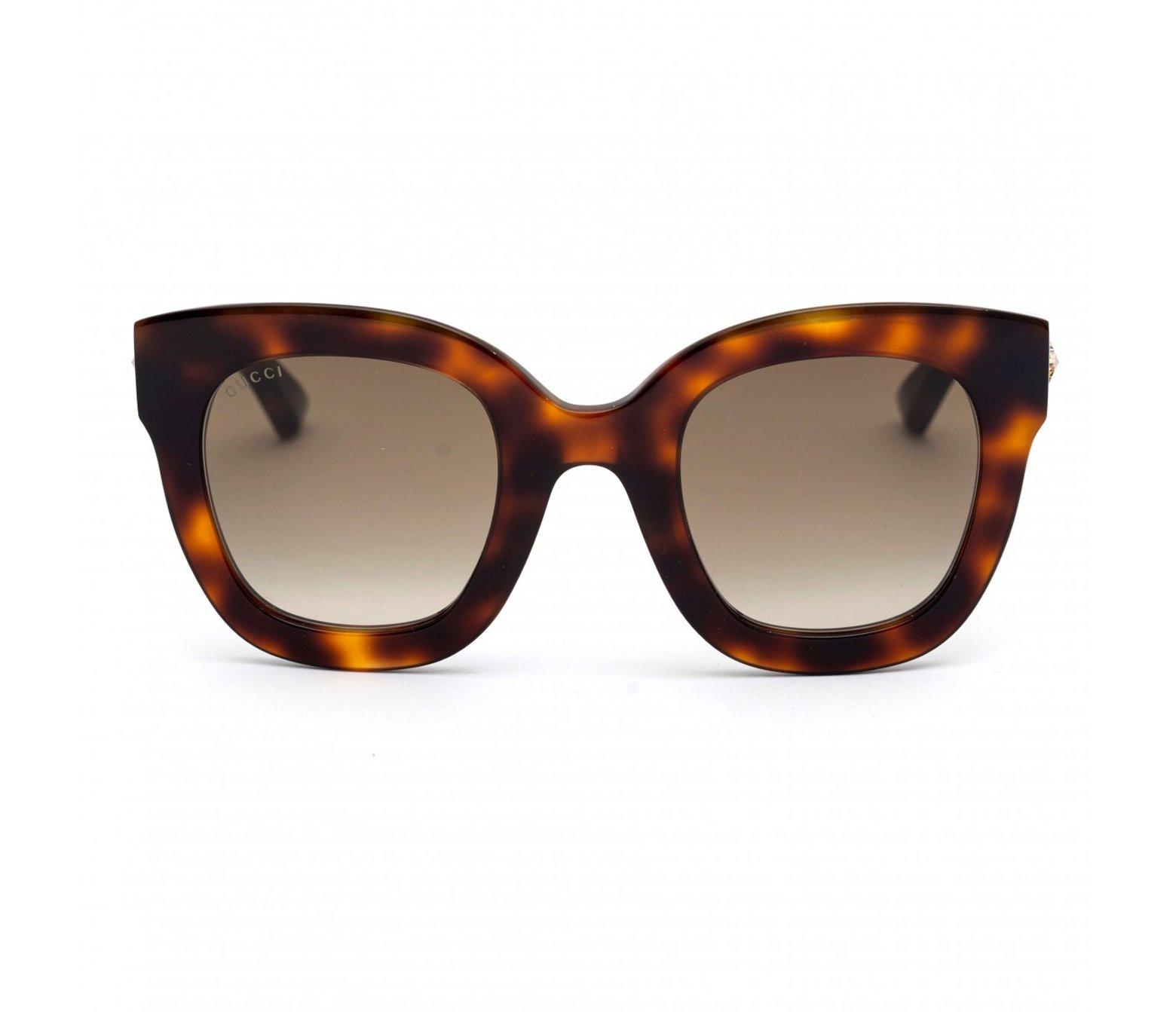 Gucci Havana Brown Oversized Acetate sunglasses w/Stars at