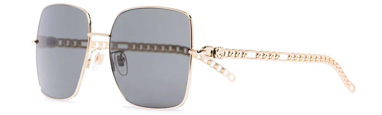 GG oversized square-frame gold-tone sunglasses