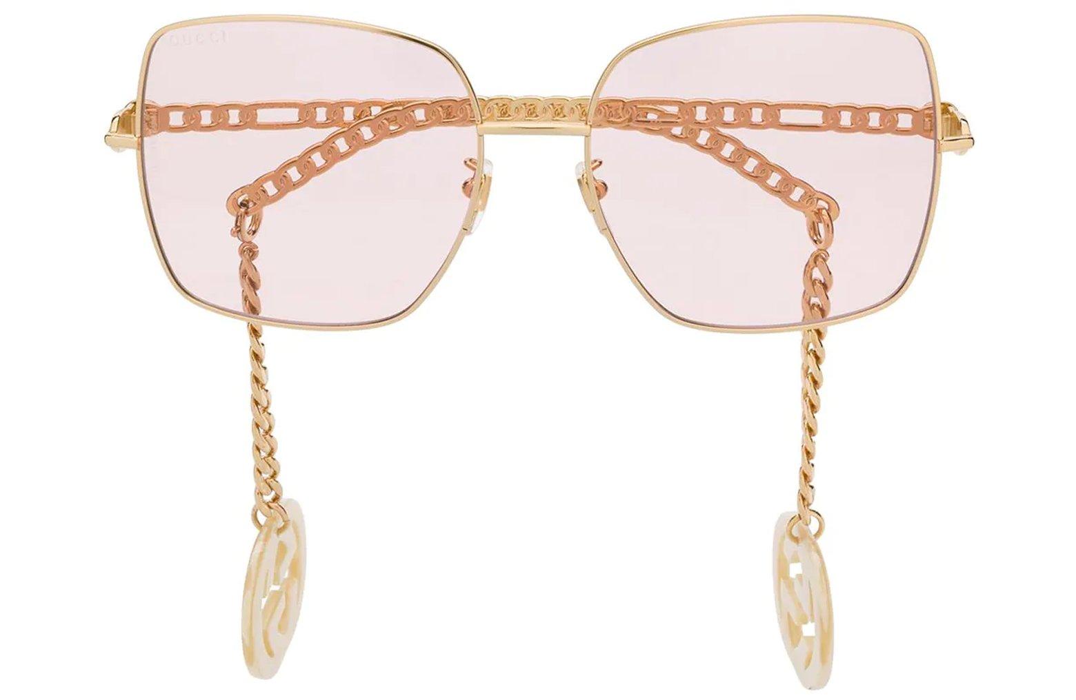 GG square-frame gold-tone sunglasses