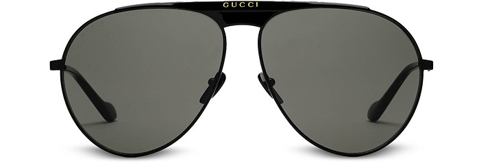 Metal Frame Aviator Men's Sunglasses - Gucci