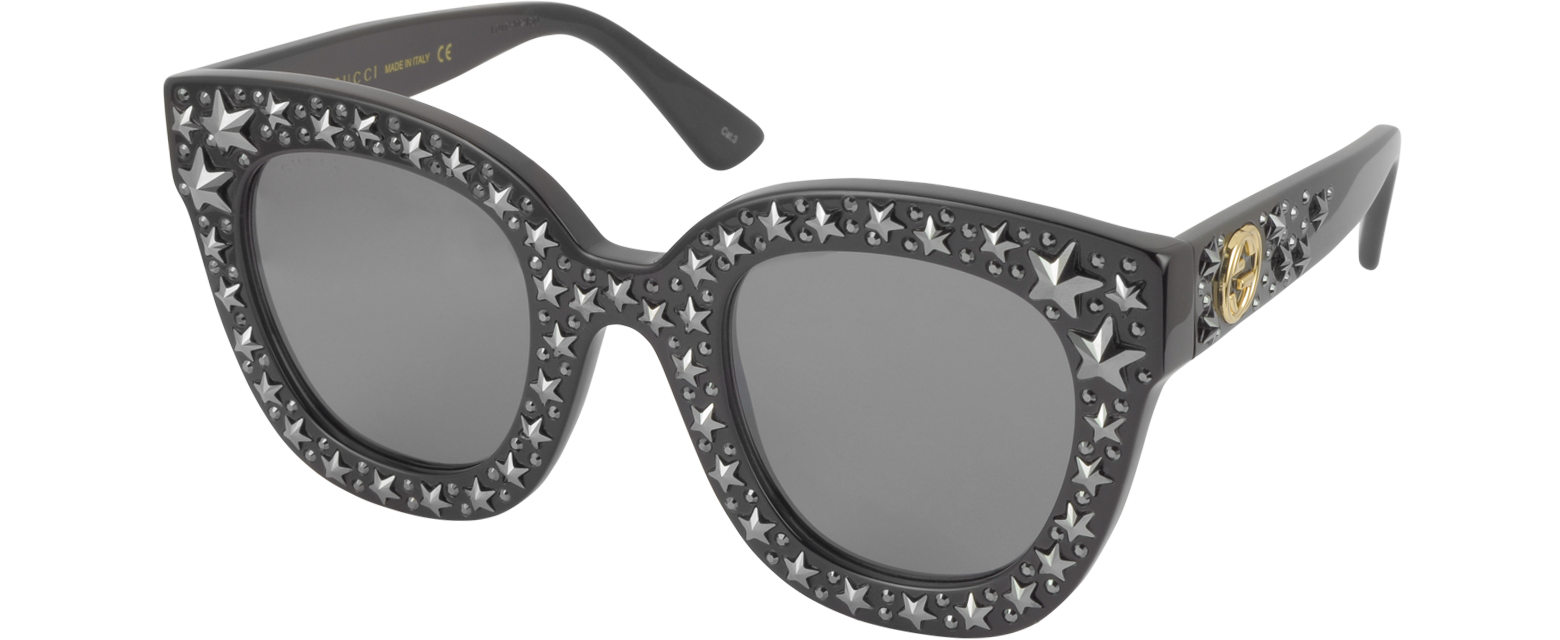cat eye acetate sunglasses with stars